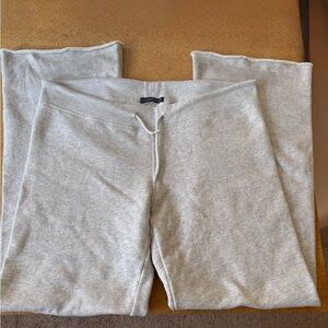 Brandy Melville Light Gray Sweatpants with Pink Heart Logo